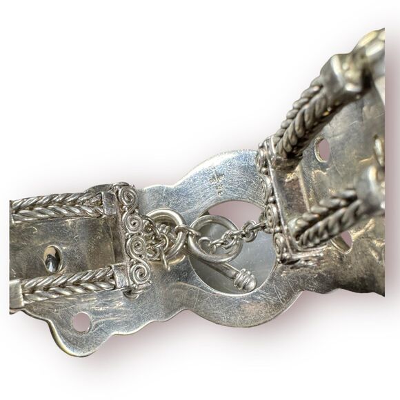 Sajen Carved Welo Opal Moon Cuff Bracelet "Keeper of the Moon" Vintage RARE - Picture 6 of 8